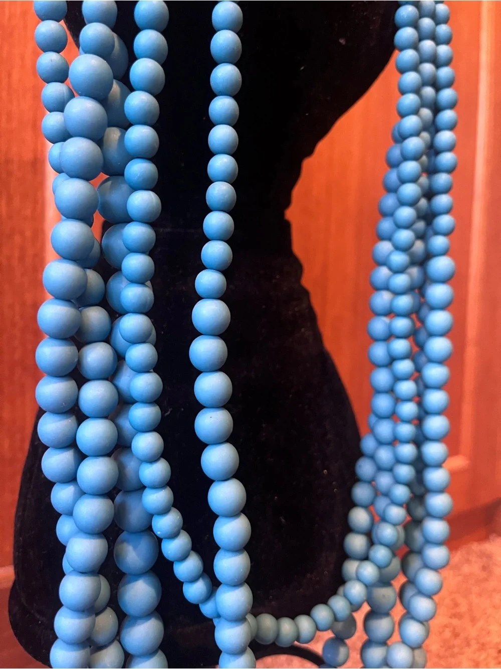Layered‎ Turquoise Blue Beaded Necklace for Women